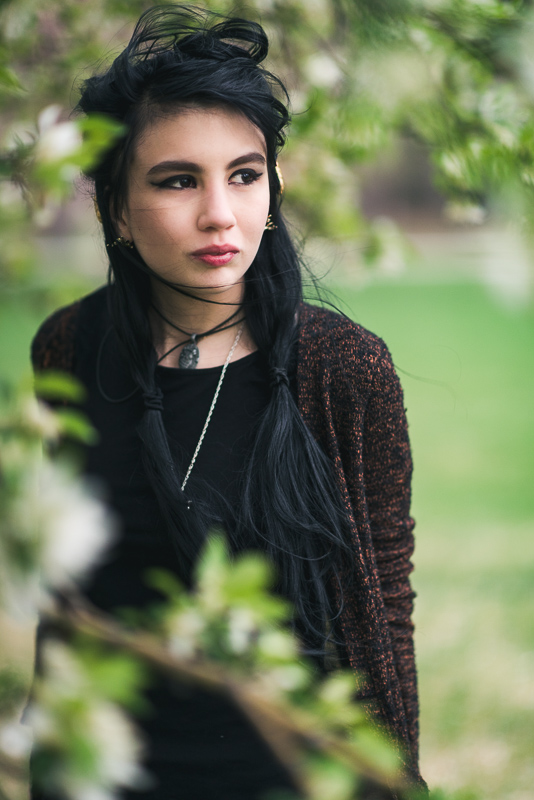denver senior portraits spring flowering tree