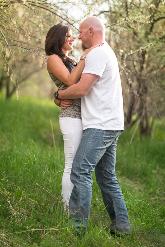 Denver Engagement Photography kissing in trees
