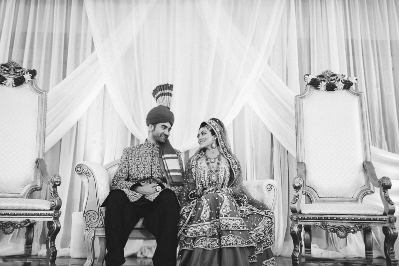 Denver Pakistani Wedding black and white bride and groom