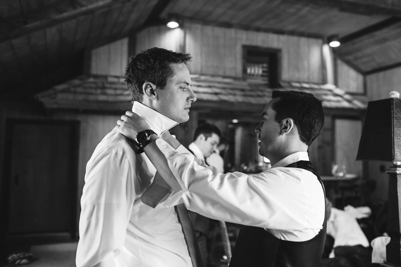 Spruce Mountain Ranch Wedding Photography  black and white groom getting ready