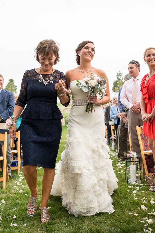 Spruce Mountain Ranch Wedding Photography bride walking down aisle