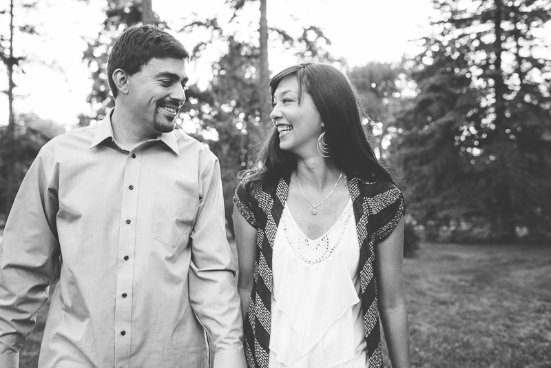 Denver Engagement Photographer black and white laughing couple