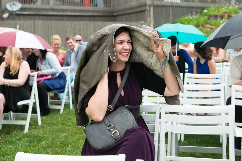 Denver Wedding Photography Arrowhead guest in rain