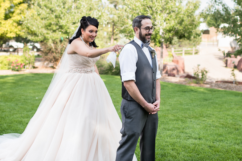 Denver Wedding Photographer Hudson Gardens first look
