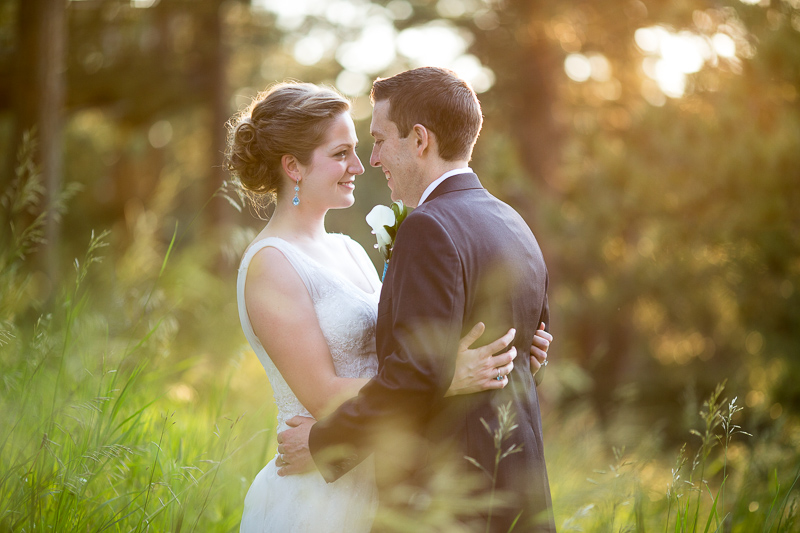 Golden Wedding Photographer bride and groom in a field