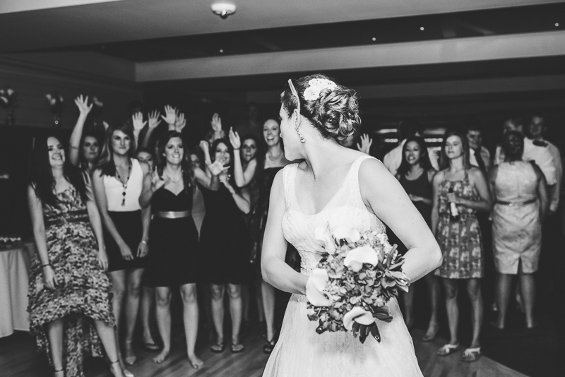 Golden Wedding Photographer bouquet toss