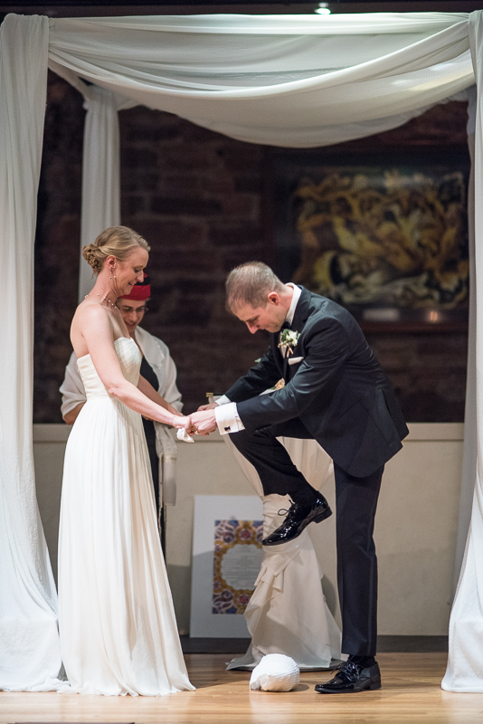 Denver Opera House Wedding Photographer smashing glass