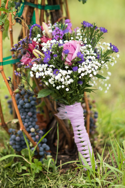 Palisade Wedding Photography bouquet and grapes