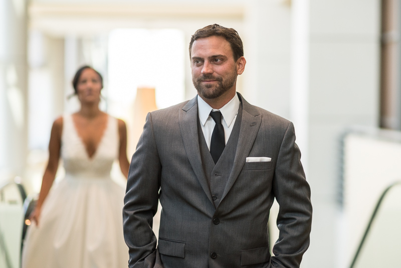 Denver Wedding Photography History Colorado escalator first look