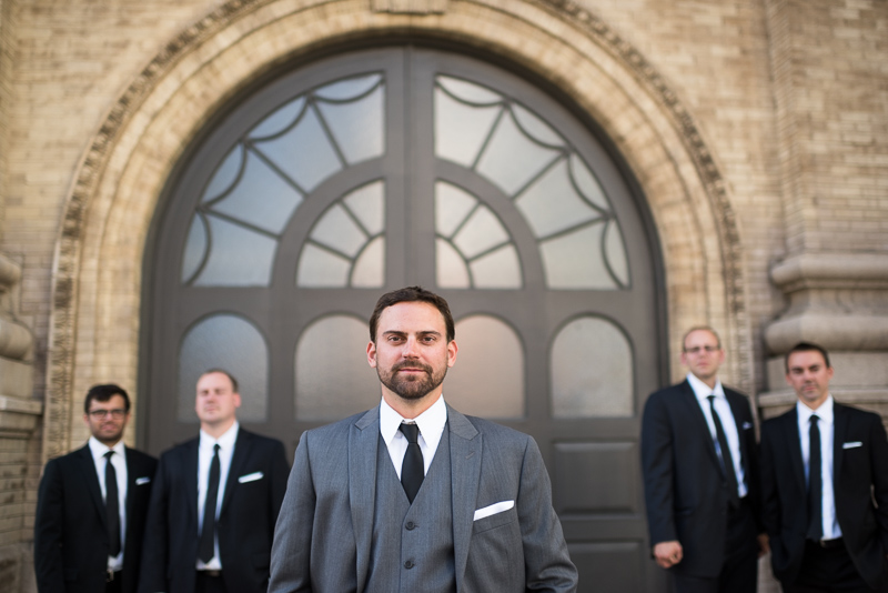 Denver Wedding Photography History Colorado guys in front of door