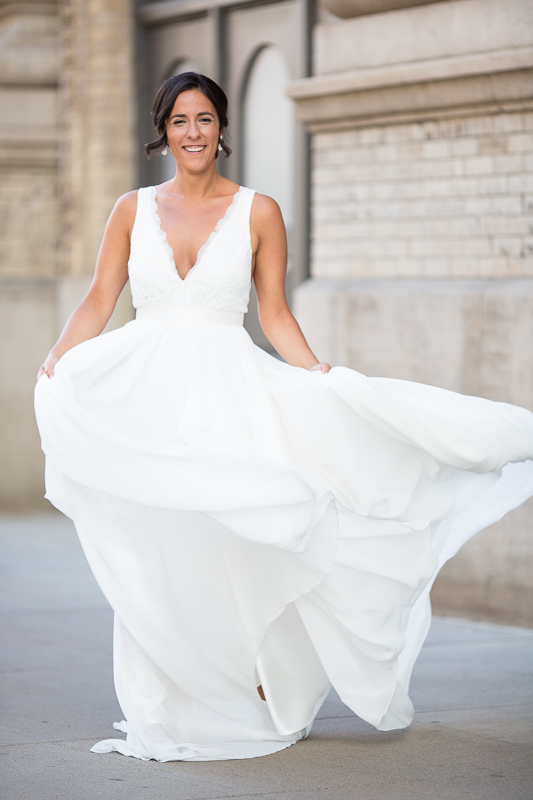 Denver Wedding Photography History Colorado dress blowing