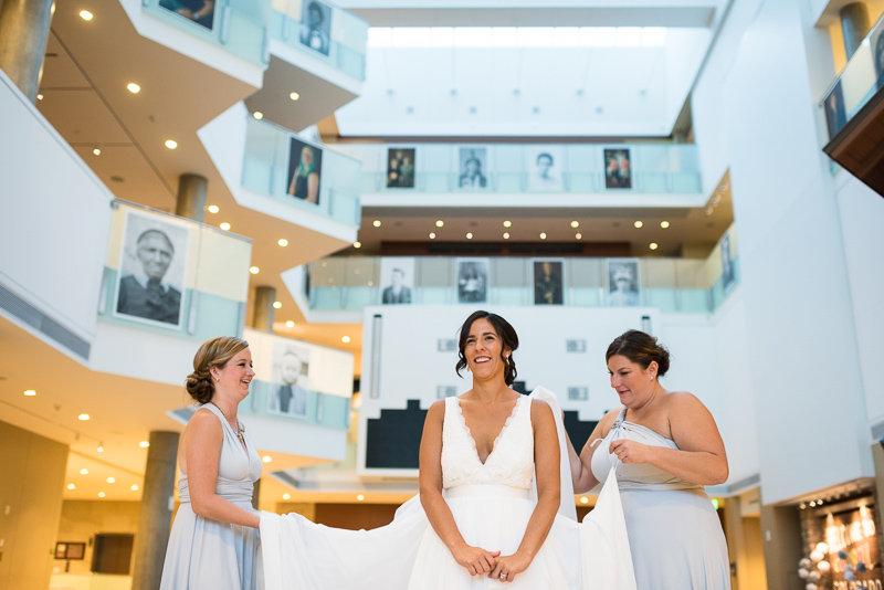 Denver Wedding Photography History Colorado bride getting bustled