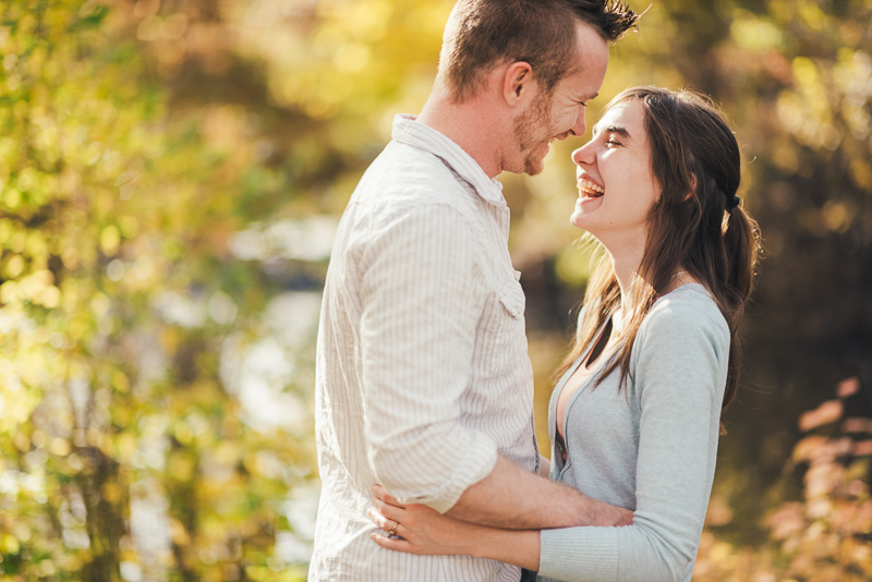 Denver Engagement Photography Chatfield Botanic Gardens couple laughing