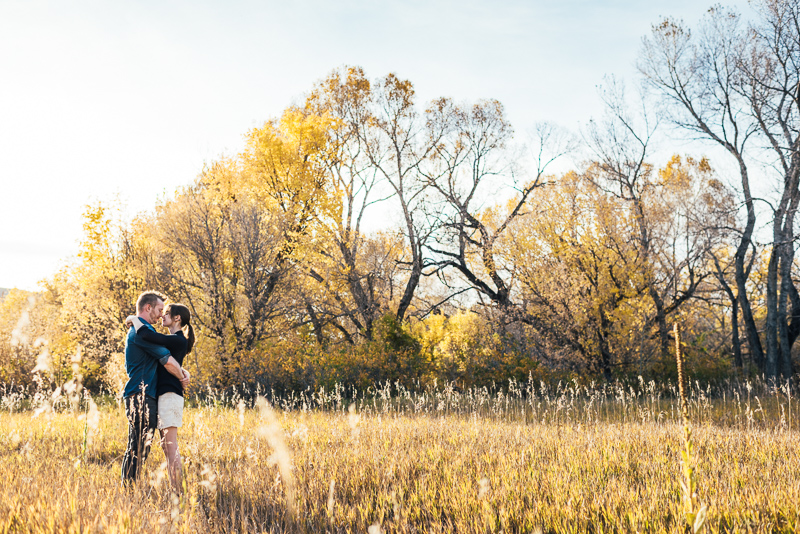 Denver Engagement Photography Chatfield Botanic Gardens sunny field