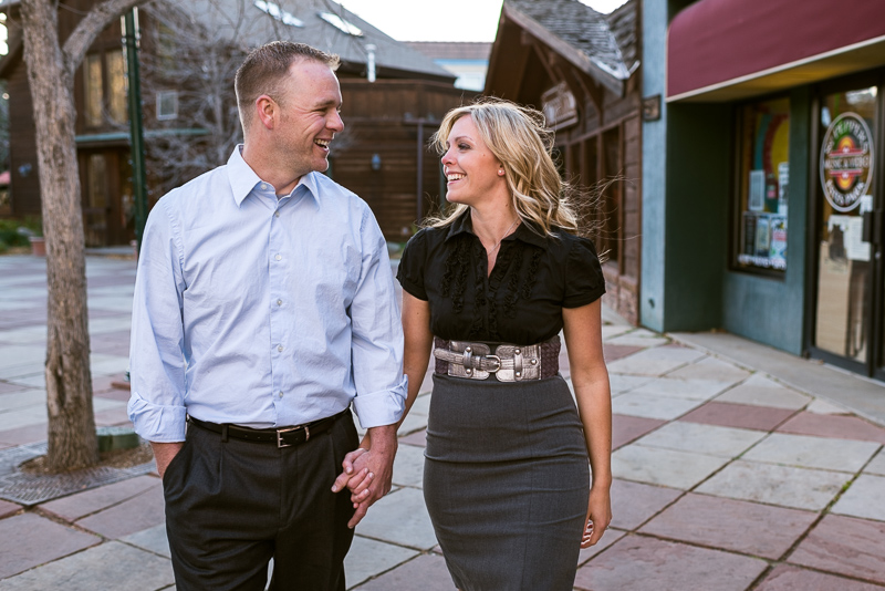 Denver Engagement Photographer walking and smiling