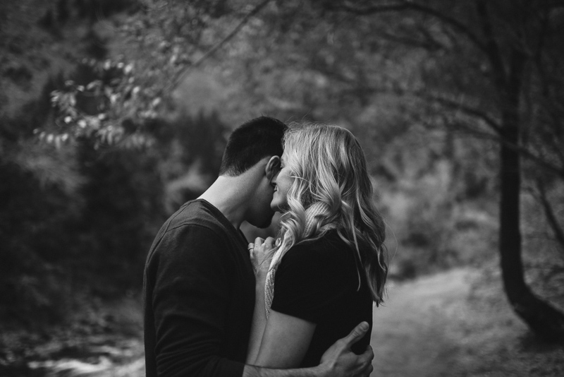 Golden Engagement Photography dramatic black and white