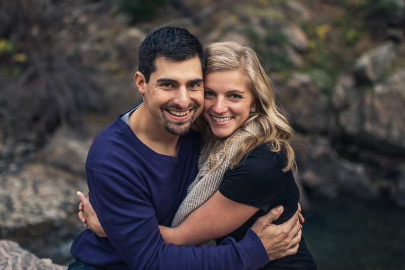 Golden Engagement Photography smiling couple