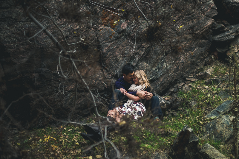 Golden Engagement Photography hidden snuggles