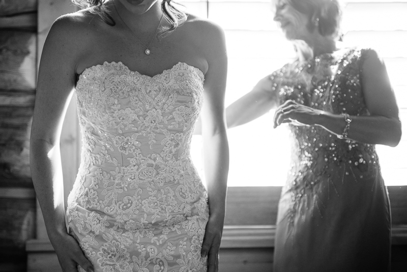 Denver wedding photography zipping dress