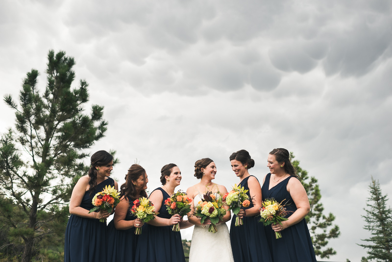Denver Wedding Photography bridesmaids mamatus clouds