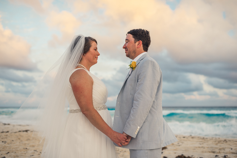 Cancun wedding photography beach sunset
