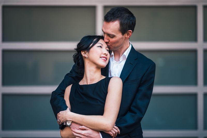 Denver engagement photography forehead kiss