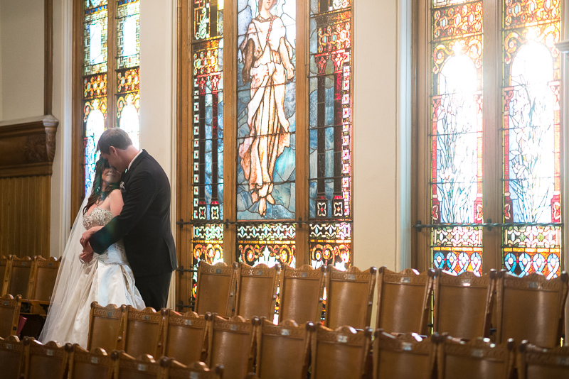 denver wedding photography stained glass trinity church