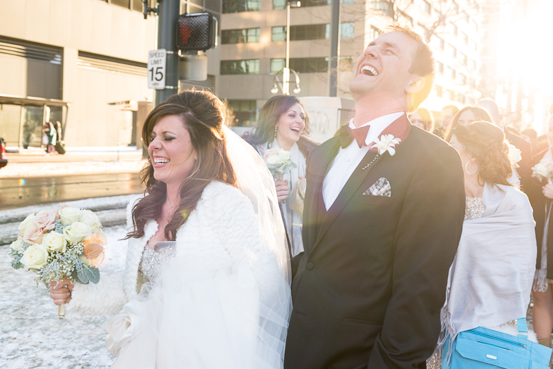 denver wedding photography bride and groom laughing