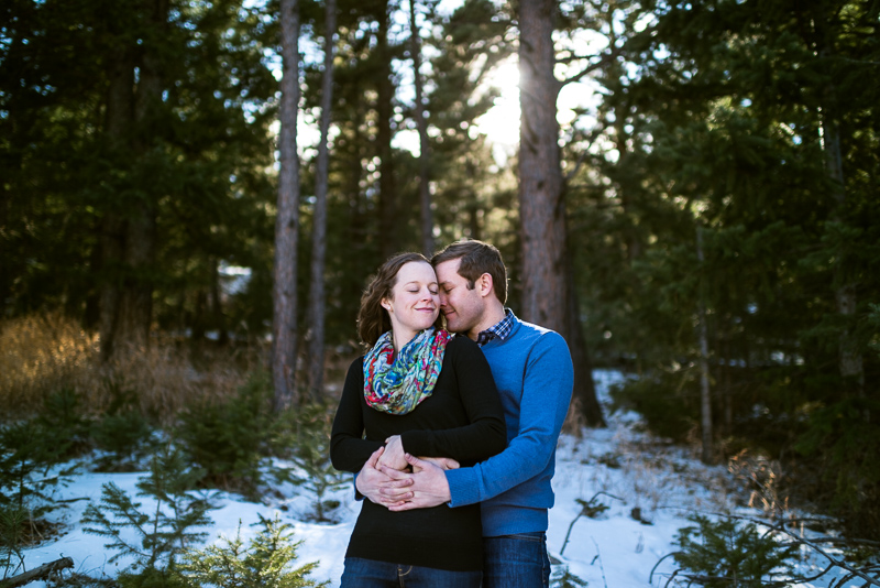 Evergreen Engagement Photography hug