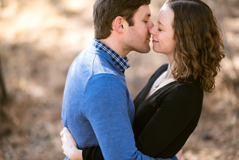 Evergreen Engagement Photography kiss