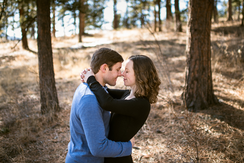 Evergreen Engagement Photography snuggle