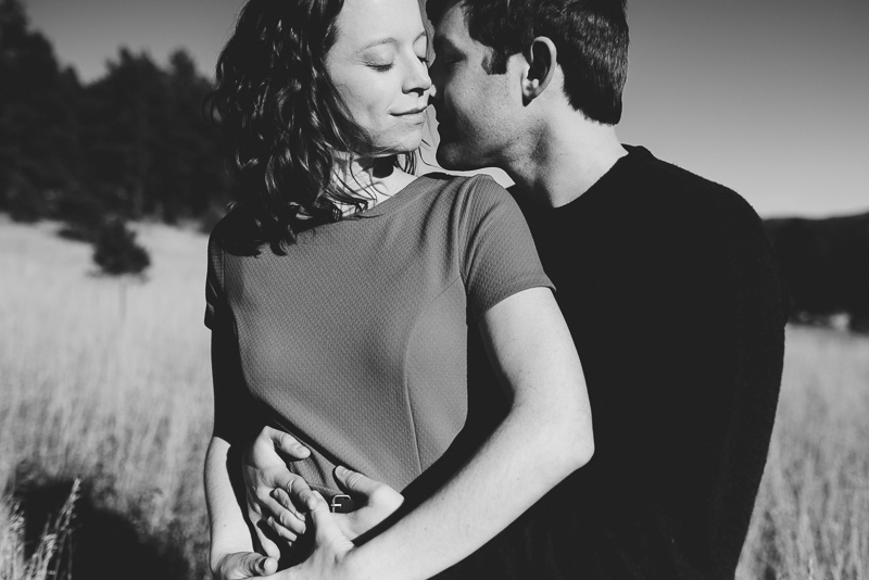 Evergreen Engagement Photography black and white