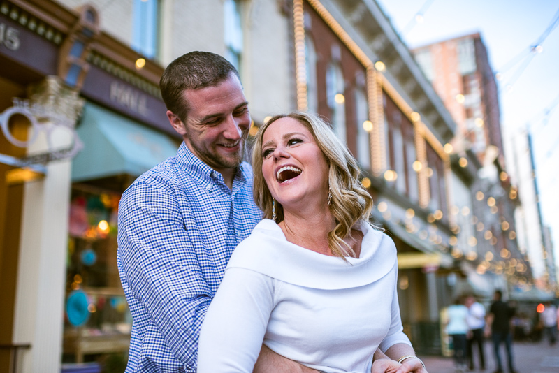 Denver Engagement Photography laughing larimer square