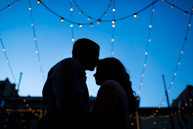 Denver Engagement Photography silhouette lights