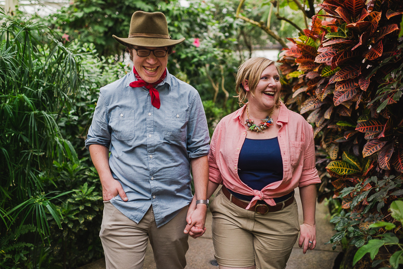 Denver Engagement Photography walking laughing