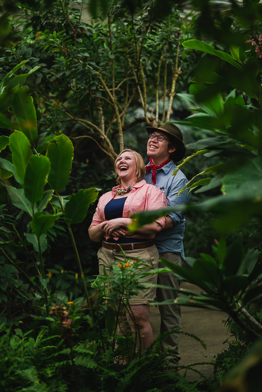 Denver Engagement Photography standing in forest