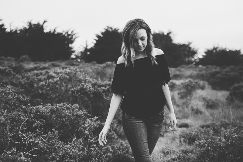 Half Moon Bay High School Senior dramatic photo black and white