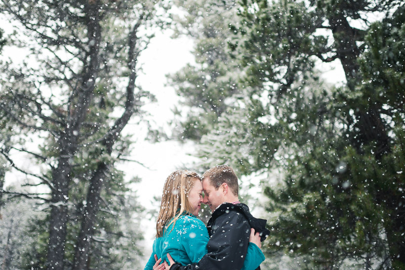 Boulder Engagement Photography light snow