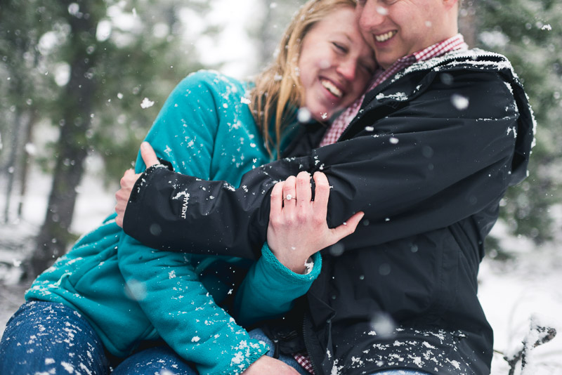 Boulder Engagement Photography laughing engagement ring