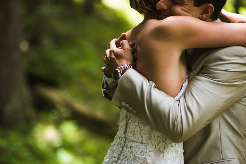 Emily and Ryan Lower Lake Ranch Wedding Photography hug