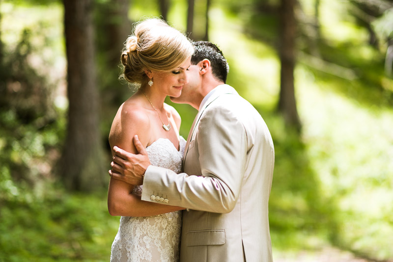 Emily and Ryan Lower Lake Ranch Wedding Photography forest kiss