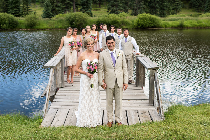 Emily and Ryan Lower Lake Ranch Wedding Photography wedding party on dock