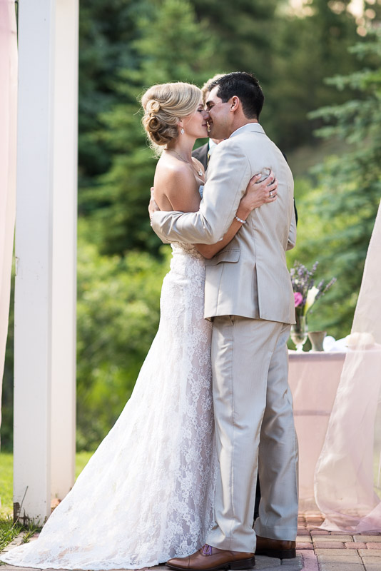 Emily and Ryan Lower Lake Ranch Wedding Photography first kiss