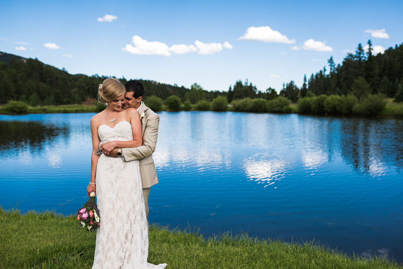 Emily and Ryan Lower Lake Ranch Wedding Photography bride and groom at lake