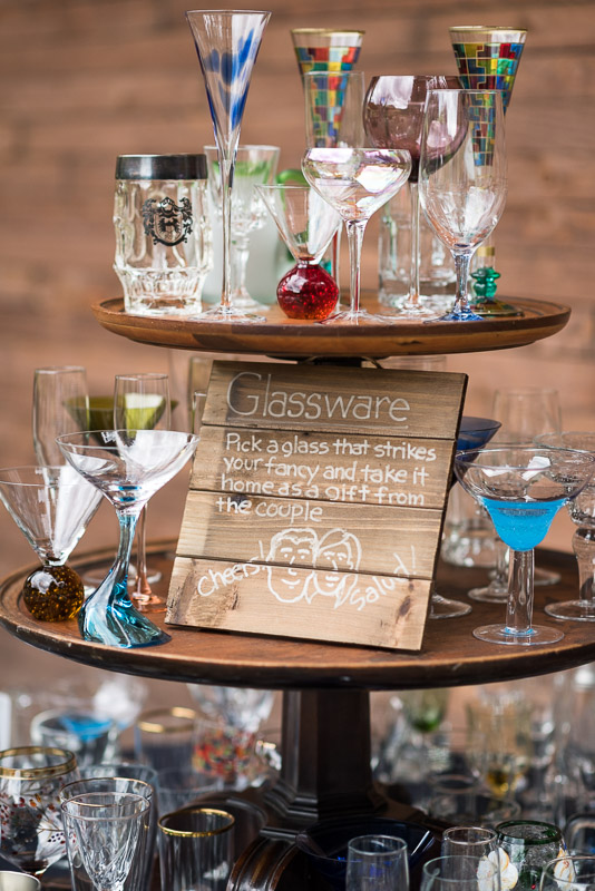Emily and Ryan Lower Lake Ranch Wedding Photography glassware