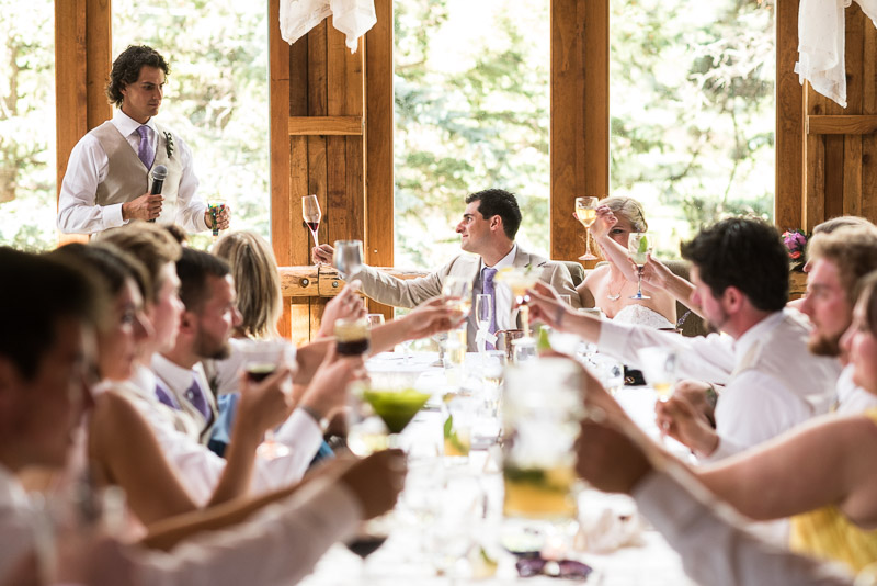 Emily and Ryan Lower Lake Ranch Wedding Photography toasts