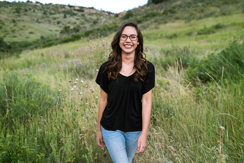 Denver high school senior photos laughing