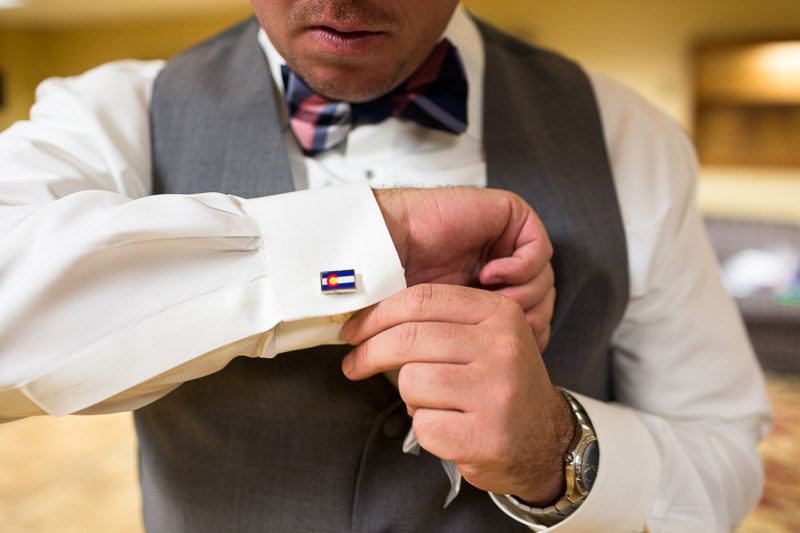 Denver athletic club wedding colorado flag cufflink
