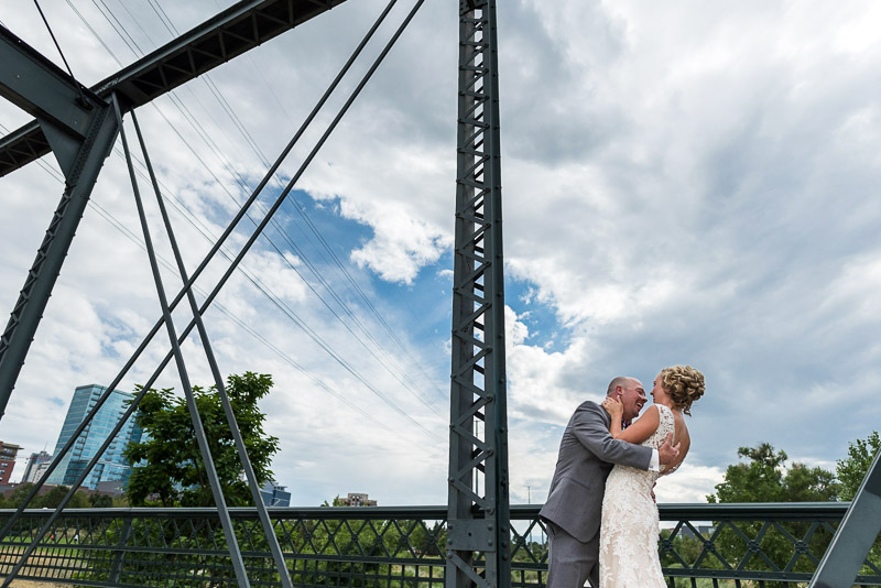 Denver athletic club wedding happy couple