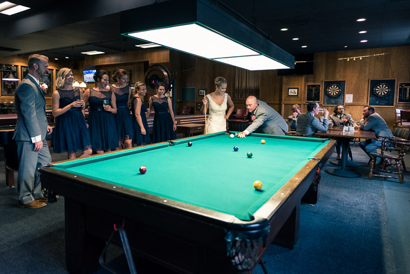 Denver athletic club wedding pool table